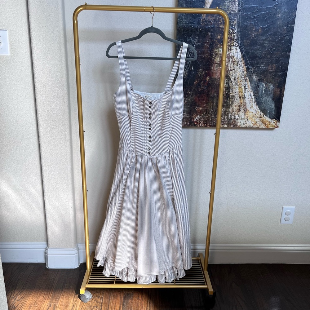 Anthropologie Pilcro The Jenna Scoop-Neck Drop-Waist Midi Dress sz 14 NWT